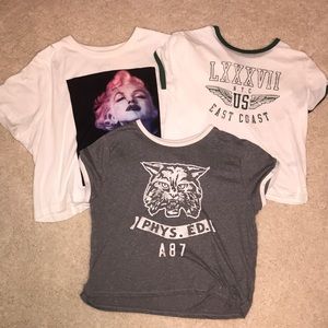 ‼️THREE crop tops‼️
